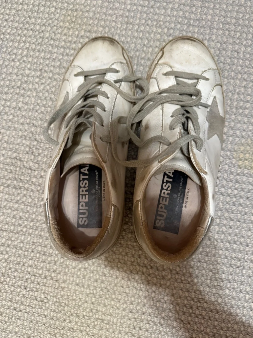 Golden Goose Superstar White Silver Leather Sneakers GGDB Description: